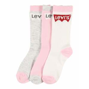 LEVI'S Ponožky  bílá / šedý melír / světle růžová / červená