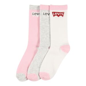 LEVI'S Ponožky  bílá / šedý melír / světle růžová / červená