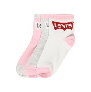 LEVI'S Ponožky 'BATWING'  světle růžová / bílá / červená / šedý melír