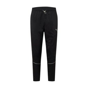 PUMA Sportovní kalhoty  černá / stříbrná