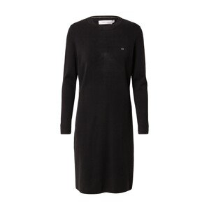 Calvin Klein Úpletové šaty  černá / bílá