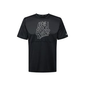 NIKE Funkční tričko 'Wild Run'  černá / bílá