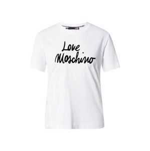 Love Moschino Tričko 'Maglietta M/C Stampa Logo Firma'  bílá / černá