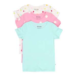 BLUE SEVEN Tričko  bílá / pink / světlemodrá