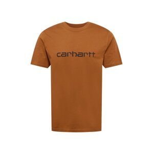 Carhartt WIP Tričko  karamelová / černá