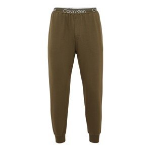 Calvin Klein Underwear Pyžamové kalhoty khaki / bílá