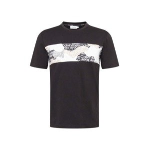 Calvin Klein Tričko  černá / bílá / světle šedá / béžová
