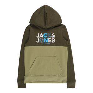 Jack & Jones Junior Mikina 'Steve'  brokátová / bílá / aqua modrá / khaki