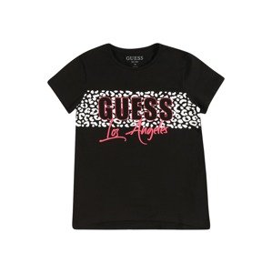 GUESS T-Shirt  černá / bílá / pink