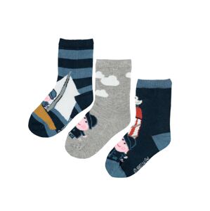 NAME IT Ponožky 'Peppapig Keny'  noční modrá / chladná modrá / medová / šedý melír / růžová