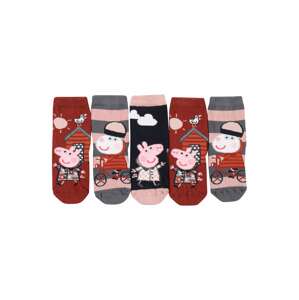 NAME IT Ponožky 'Peppa Pig Sunri'  tmavě červená / světle růžová / námořnická modř / stříbrně šedá / bílá