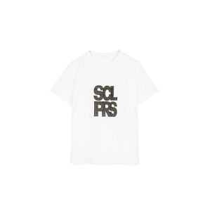 Scalpers T-Shirt  bílá / černá / světle béžová