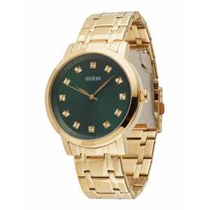 GUESS Analogové hodinky  zlatá / zelená