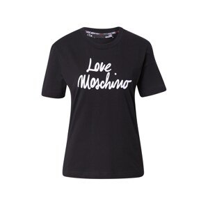 Love Moschino Tričko 'MAGLIETTA'  černá / bílá