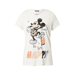 PRINCESS GOES HOLLYWOOD Tričko 'Disney Mickey Happy'  světle šedá / černá / lososová / světlemodrá