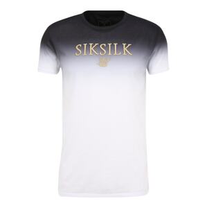 SikSilk Tričko  bílá / černá / zlatá