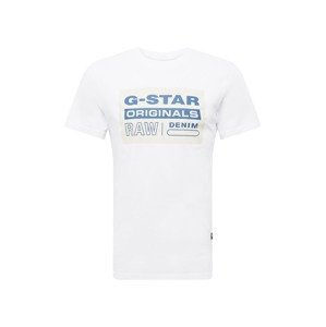 G-Star RAW Tričko  bílá / modrá