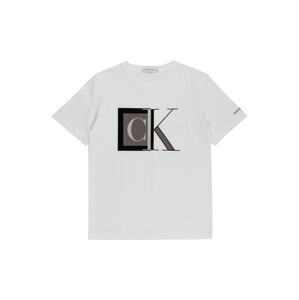 Calvin Klein Jeans Tričko  šedá / šedobéžová / černá / bílá
