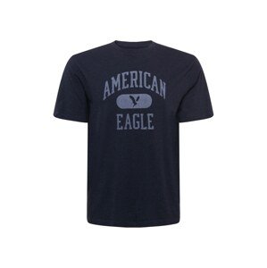 American Eagle Tričko kouřově modrá / noční modrá