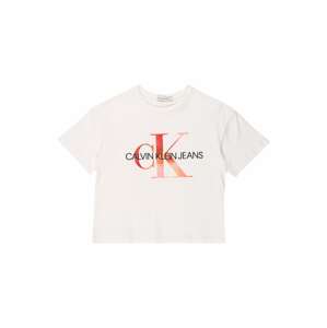 Calvin Klein Jeans Tričko  bílá / červená / černá / tmavě oranžová