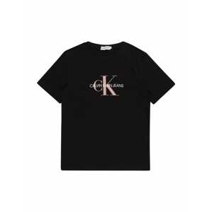 Calvin Klein Jeans Tričko  černá / bílá / růžově zlatá