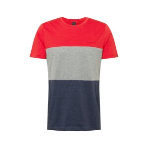 Ragwear Tričko 'CRUZ'  námořnická modř / ohnivá červená / šedý melír