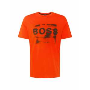 BOSS Casual Tričko  černá / svítivě oranžová