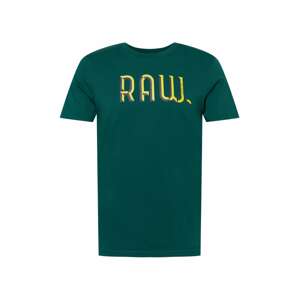 G-Star RAW Tričko žlutá / tmavě šedá / smaragdová
