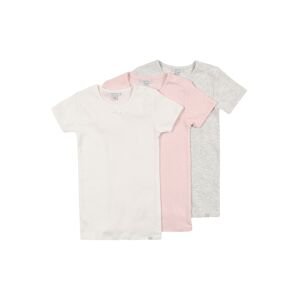 OVS Tričko  bílá / šedý melír / pastelově růžová