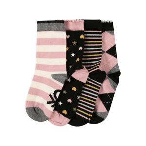 UNITED COLORS OF BENETTON Socken  růžová / černá / zlatá / bílá / šedá