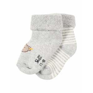 Steiff Collection Ponožky  šedý melír / bílá / světle hnědá