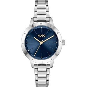 HUGO Analogové hodinky 'Friend'  námořnická modř / zlatá / stříbrná