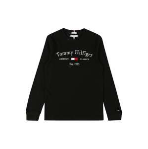 TOMMY HILFIGER Tričko  červená / černá / bílá