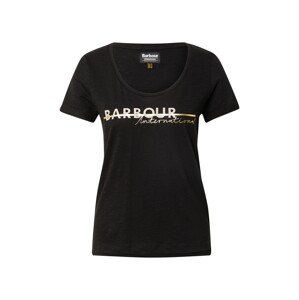 Barbour International Tričko  černá / zlatá