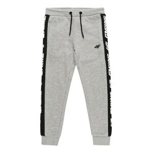 4F Sportovní kalhoty  šedý melír / černá