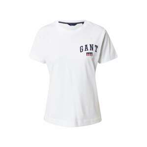 GANT Tričko  bílá / námořnická modř
