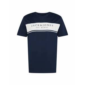 Jack & Jones Plus Tričko 'River'  bílá / námořnická modř
