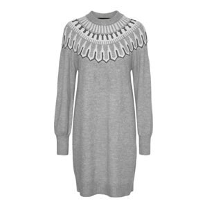 VERO MODA Úpletové šaty 'Simone'  šedý melír / grafitová / světle šedá