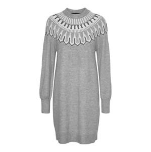Vero Moda Tall Úpletové šaty 'Simone'  tmavě šedá / šedý melír / bílá
