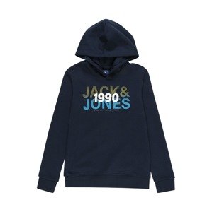 Jack & Jones Junior Mikina 'Fade' světlemodrá / tmavě modrá / světle žlutá / bílá