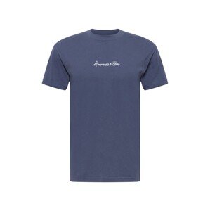 Abercrombie & Fitch Tričko  chladná modrá / bílá