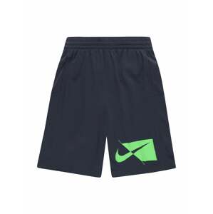 NIKE Sportovní kalhoty  námořnická modř / svítivě zelená