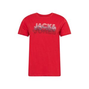 JACK & JONES Tričko 'POWER'  červená / černá / chladná modrá / bílá