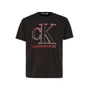 Calvin Klein Jeans Plus Tričko  černá / červená / stříbrně šedá / pink