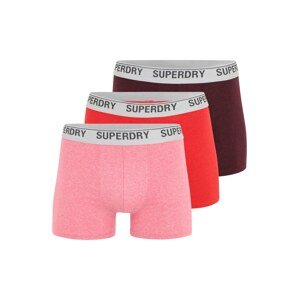 Superdry Boxerky pink / červená / burgundská červeň / bílá