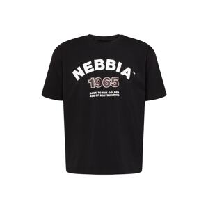 NEBBIA Funkční tričko 'Golden Era' černá / bílá