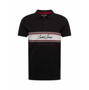 JACK & JONES Tričko 'LEO'  červená / černá / bílá