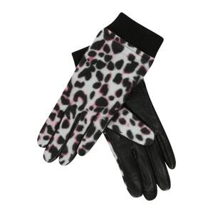 ONLY Prstové rukavice 'Lena'  pink / černá / bílá