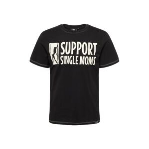 King Kerosin Tričko 'Support Single Moms' béžová / černá