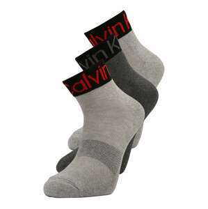 Calvin Klein Ponožky  čedičová šedá / šedý melír / červená / černá